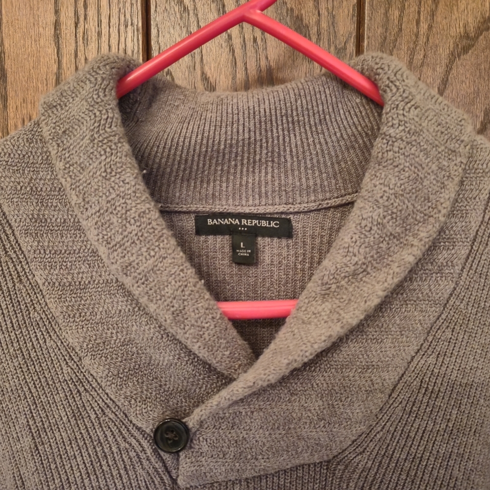 Banana Republic Men's Cardigan in Heather Gray